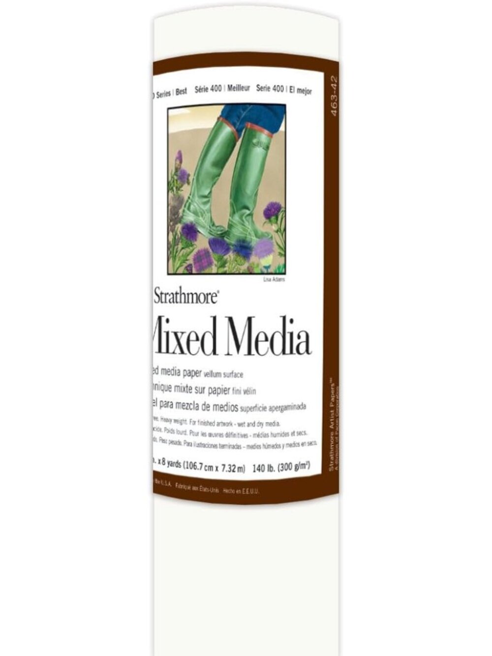400 Series Mixed Media Roll, 140 lb. Vellum Paper, 42 inches X 8 Yards 463-42